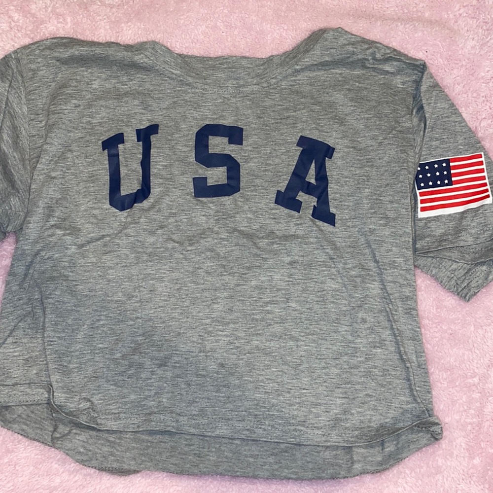 USA Short Sleeved Crop Top